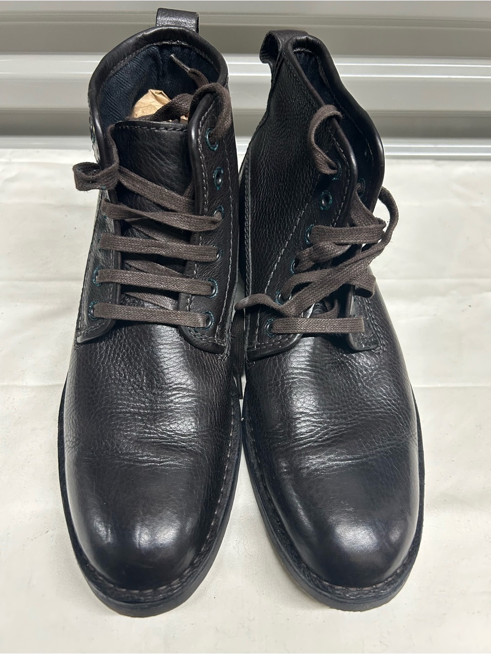 Calvin Klein Dark Brown Leather Lace-Up Ankle Boots